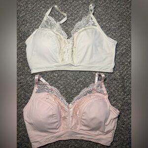 Rhonda Shear Lace Accent 2X Bra Set - Cream & Pink